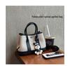 Braune & Schwarze Kuhfell Canvas Crossbody Tragetasche