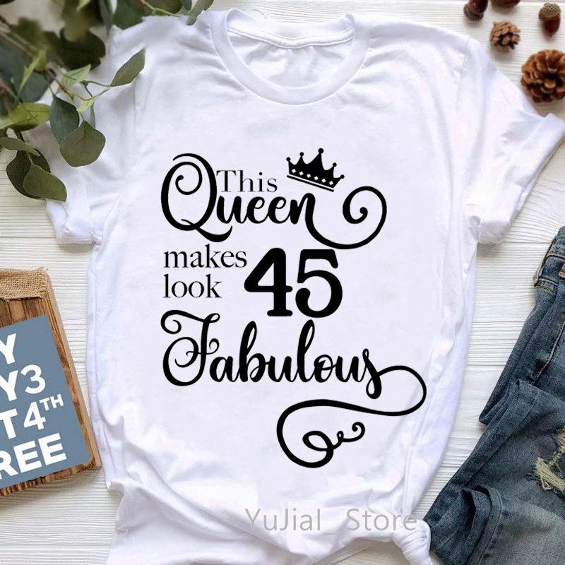 Europe and The United States Womens 50th Birthday Blouse Half Sleeve A Generation of Hair Tshirt Crewneck Tshirt Women Tops
