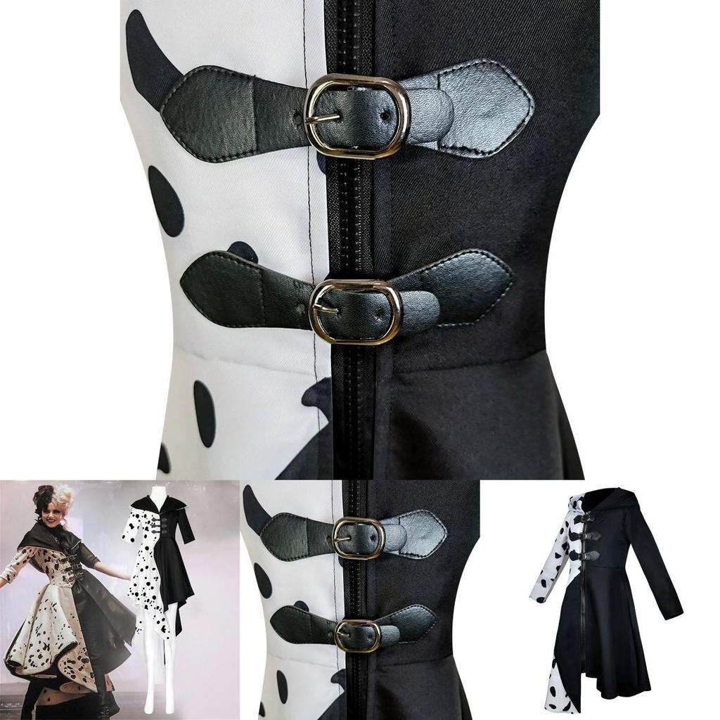 Stilvolles Polyester-Cosplay-Kleid für Bühnenauftritte mit 101 Dalmatiner-Motiv