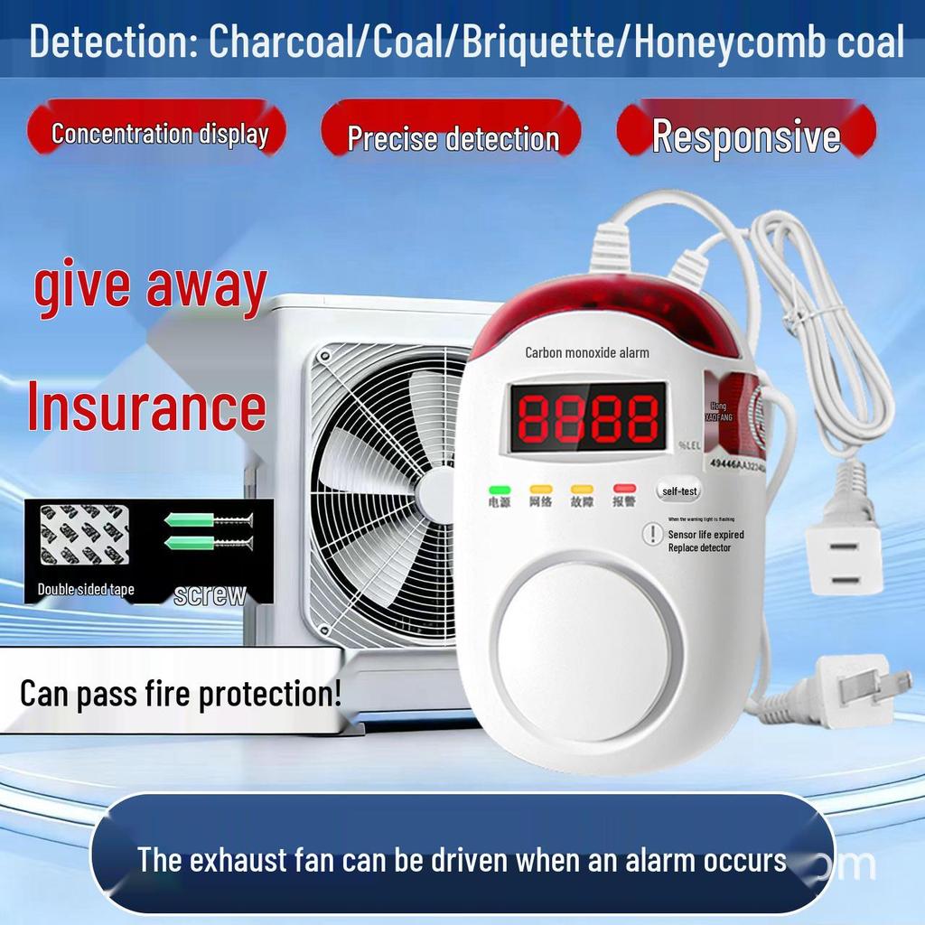 Battery-Powered Indoor Carbon Monoxide and Gas Detector