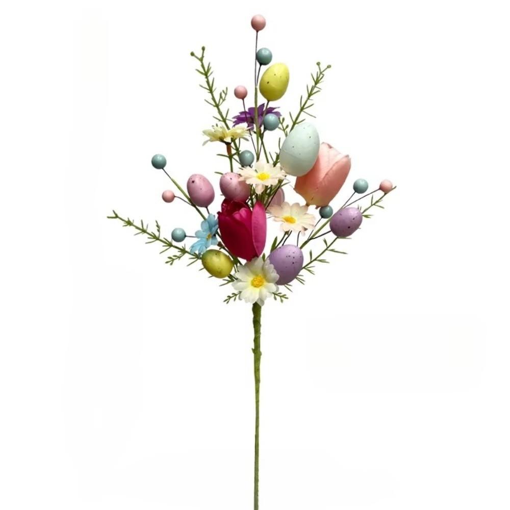 

Plastic Easter Egg Floral Stems DIY Floral Arrangement Artificial Flower Bouquet Colorful Foam Easter Egg Branches Home Decor
