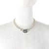 Great TIFFANY&Co. Necklace oval tag choker Silver SV925 mens Used