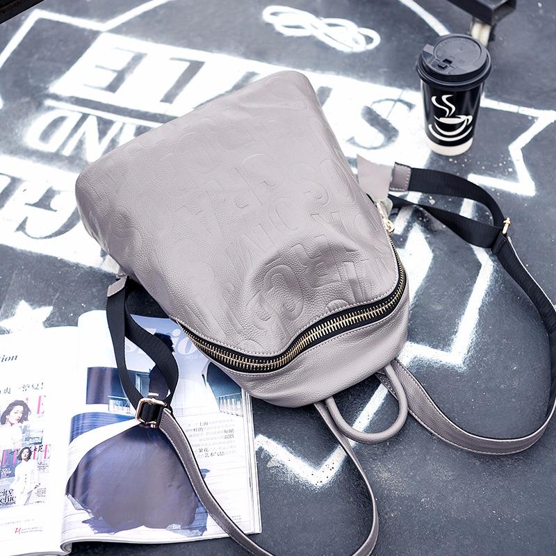 Neuer Rucksack aus Oberleder Japanischer und Koreanischer Schulranzen Damen Einfacher Lederrucksack