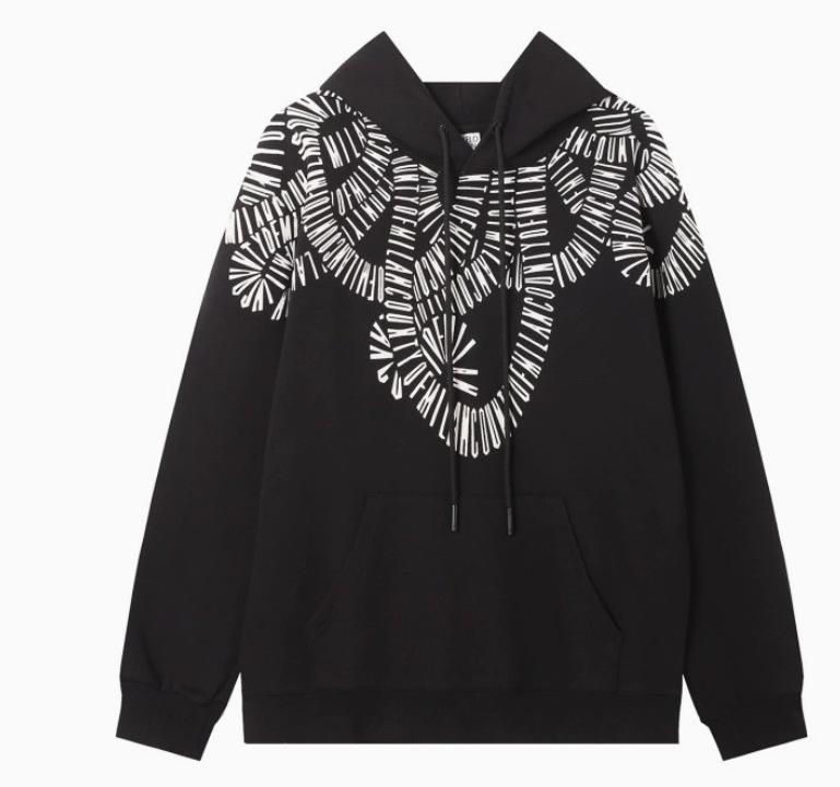 Felpa con cappuccio Marcelo Trendy Feathered Wings: Felpa girocollo unisex con motivo a fulmini e serpenti multicolore Phantom Wings.