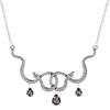 Trendy Vintage Double Snake Necklace Goth Entwined Snakes Water Drop Crystal Neck Chain For Women Party Charm Jewelry Gifts