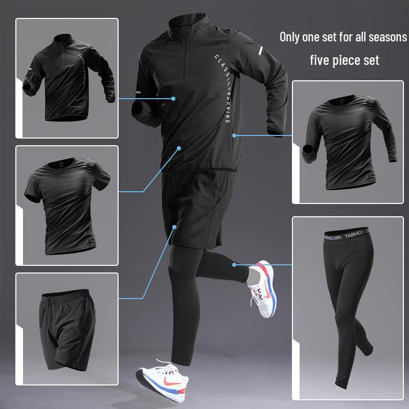 

Мужской быстросохнущий летний спортивный комплект из ледяного шелка: Футболка с коротким рукавом, Жилет для бега, Велосипедная экипировка XXXL (160-180 jin)