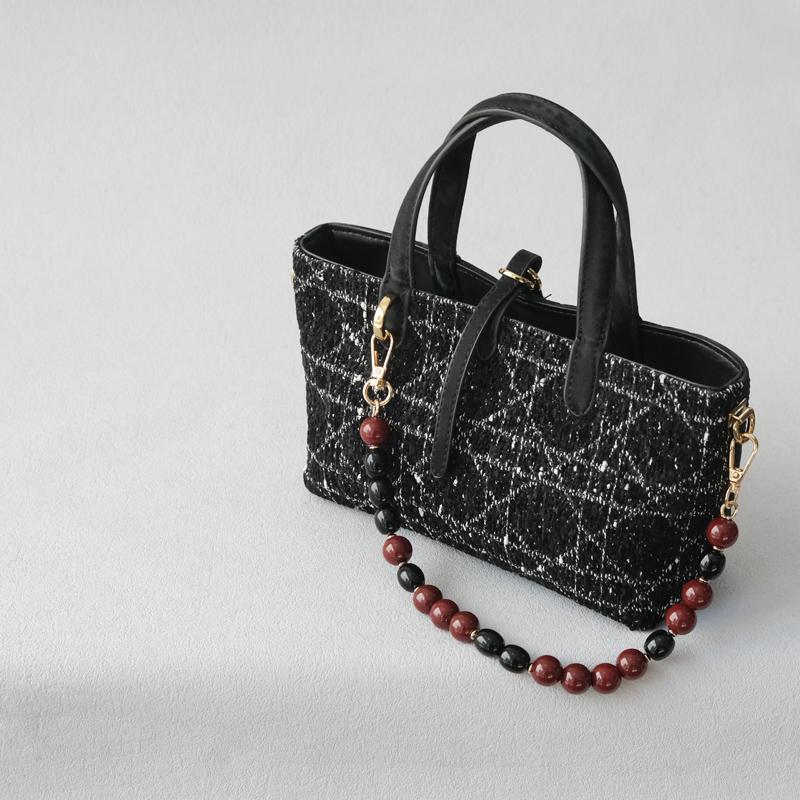 New Fashion Boutique Woman Bag Accessory Brown Red Bead Chains Cute Acrylic Luxury Strap Women Elegant Bag Acrylic Handle Chain