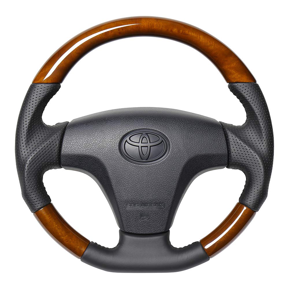 REAL Steering Wheel [for Succeed (late 160 series) / Probox (late 160 series)] 42 Brown Wood TYB-42BRW-BK