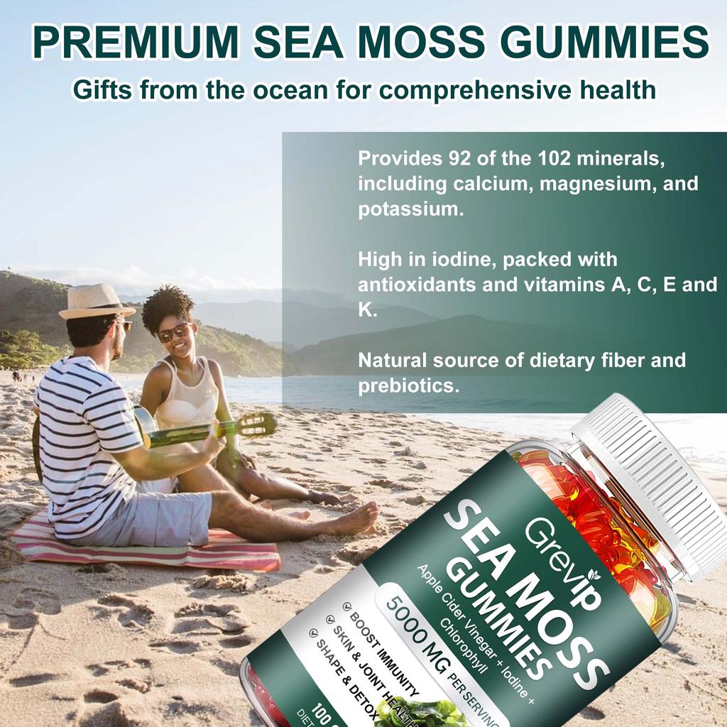 Doplněk stravy ve formě gelu z irských mořských řas, obsahující jód, chlorofyl a vitamín D3, pro posílení imunity, podporu trávení a udržení zdraví kloubů; veganský.