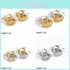 Minimalist Geometric Double Hoop Earrings For Women With Titanium Steel Jewelry