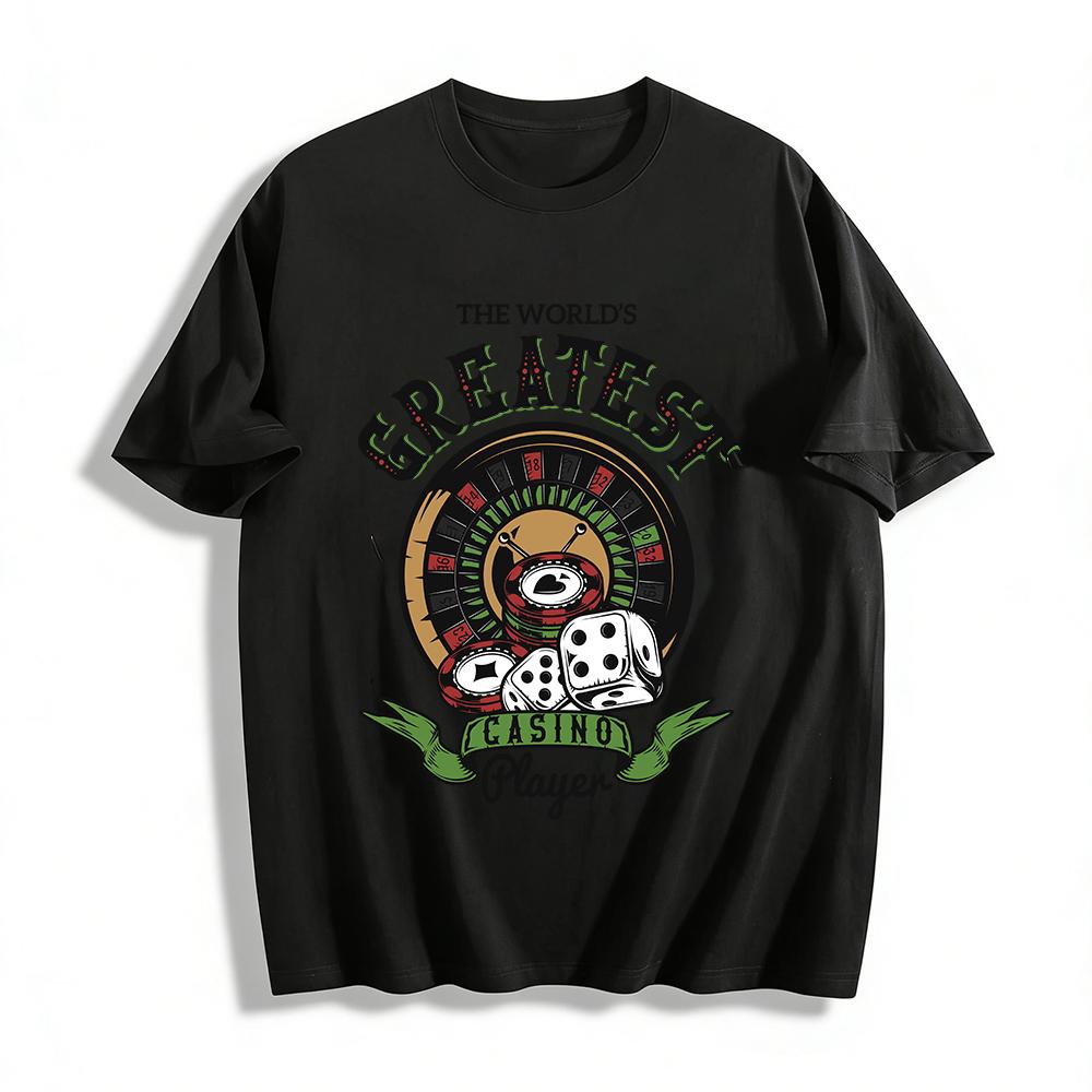 The Worlds Greatest Casino Player Graphic Casual T-shirt Pure cotton T-shirt XXS