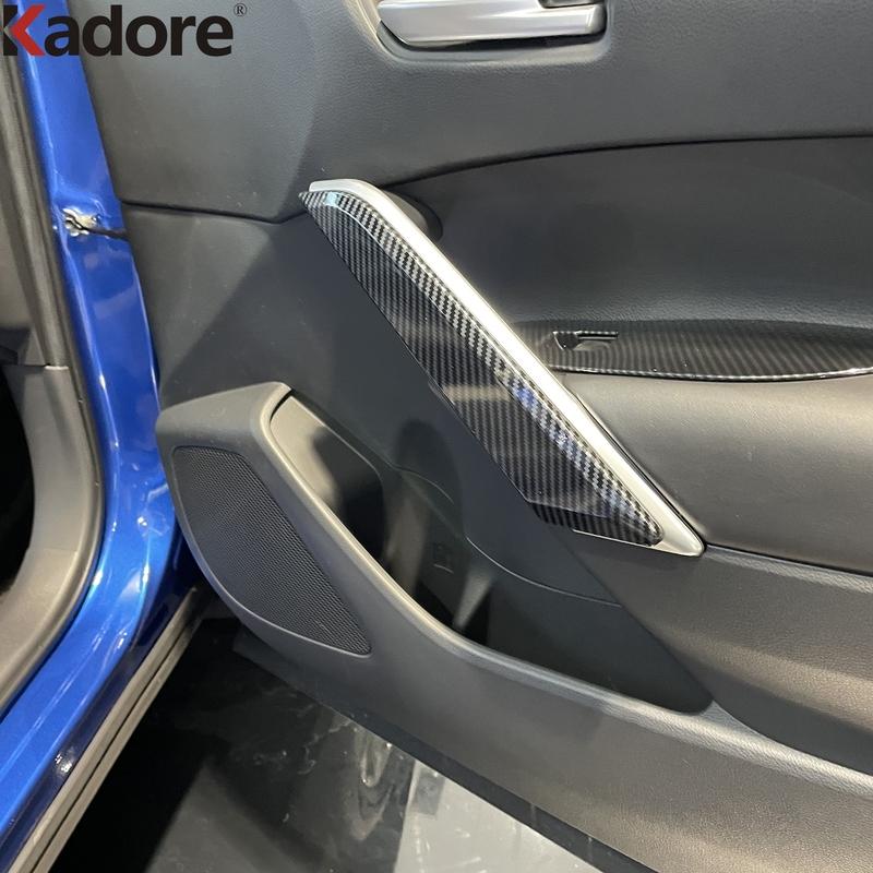 Car Inner Door Handle Bowl Cover Trim For Toyota Corolla Cross -2024 2025 Carbon Fiber Interior Door Panel Trims Accessories