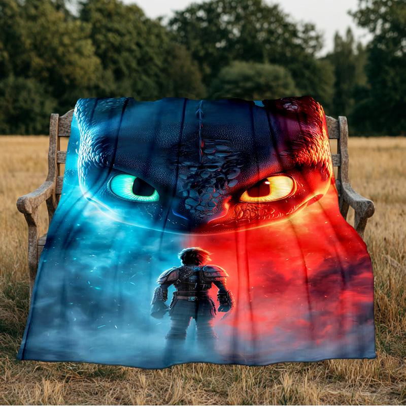 Energetic Alien Character  Blanket Flannel Throw for Sofa, Indoor, Camping, Living Room, Office, Chair, And Bed Soft Birthday Gift