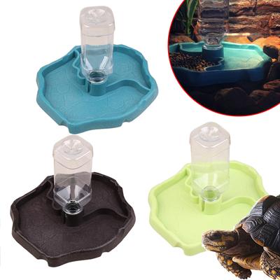 Reptilienfutterspender Tränke Automatisch nachfüllende Schildkröten-Wasserspenderflasche Schildkrötenfutter Wasserbecken Fressnapf für Eidechsen