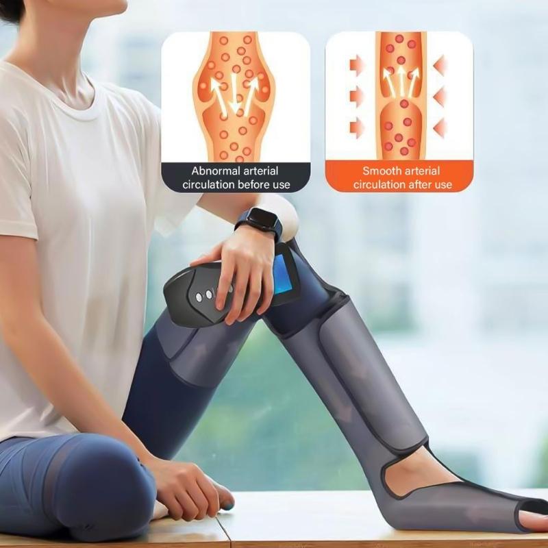 Leg Massager with Air Compression Foot Calf Thigh Knee Massager Easy to Use Leg and Foot Massager for Swollen Legs