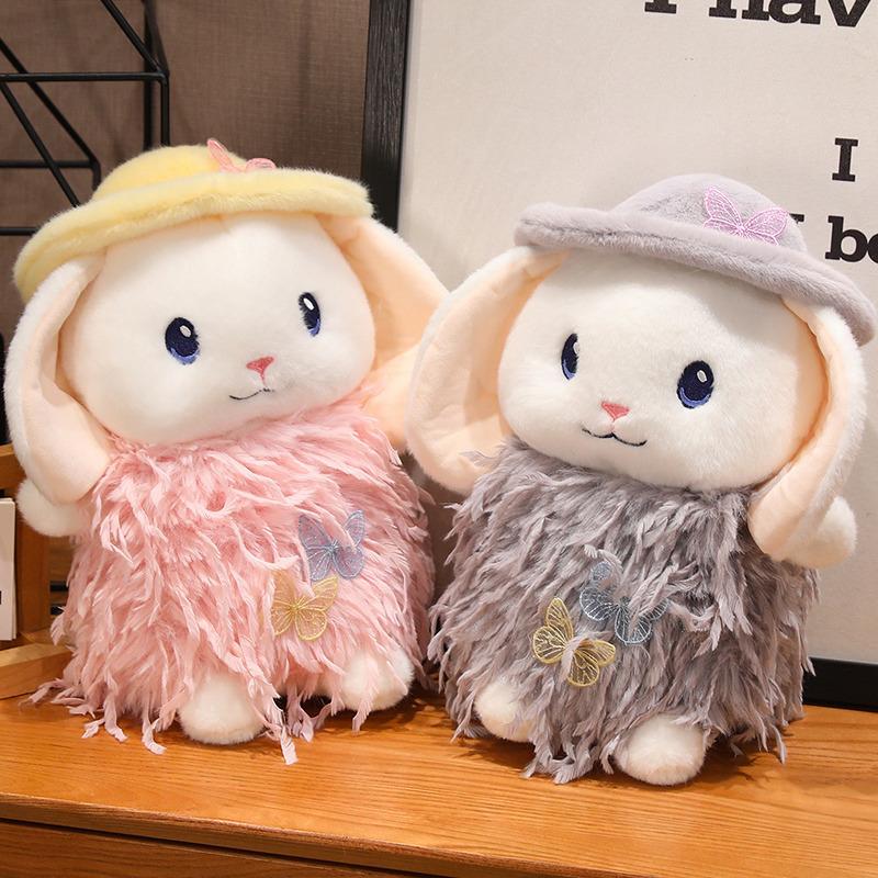 Hooded Little White Rabbit Doll Plush Toy Little Rabbit Rabbit Snow Rabbit Doll Children's Company Soothing Doll