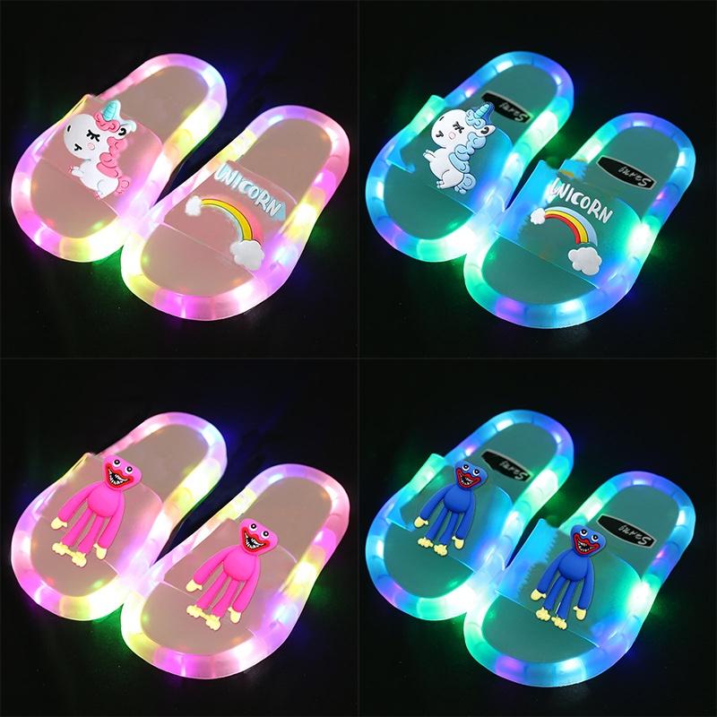 Playtime Childrens Poppy Luminous Slippers Middle And Small Children Unicorn