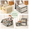 Foldable Clothing Storage Box Collapsible Storage Bin with Clear Window Reinforced Handles Zippered Comforter Storage Bag for Quilt Clothing Sweater