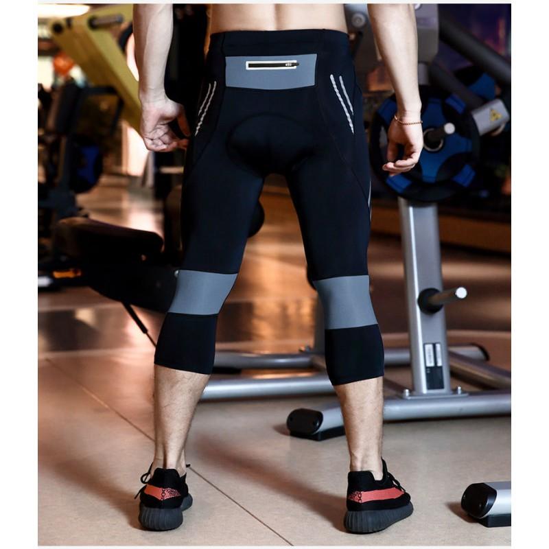 Mens Cycling Shorts With 3D Padded Chamois Quick-Dry Elastic Fabric Road Mountain Bike Riding