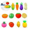 12 Stück Obst-Gemüse-Radiergummi Set Mini 3D Zitrone Tomate Aubergine Bleistift Radiergummi für Klassenzimmerpreise Geschenke Zubehör Schulanfang Partygeschenke