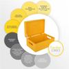 Yellow Wooden Storage Box 30 X 20 X 14 Cm with Lid and Handles
