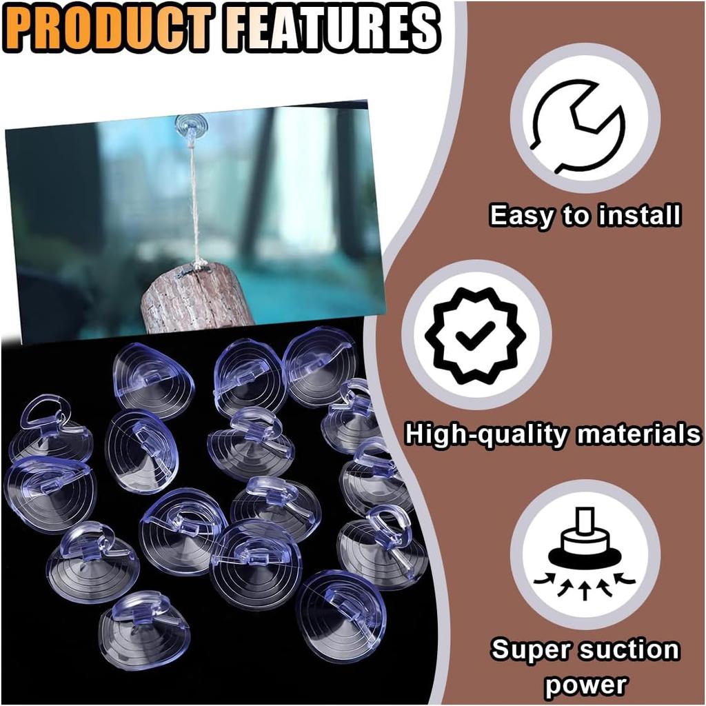 24PCS Car Glass Windshield Sunshade Suction Cups, PVC Sucker Car Window Shade Suction Cups, Pull Ring Sun Visor Suction Cup Hooks, Mini Adsorption