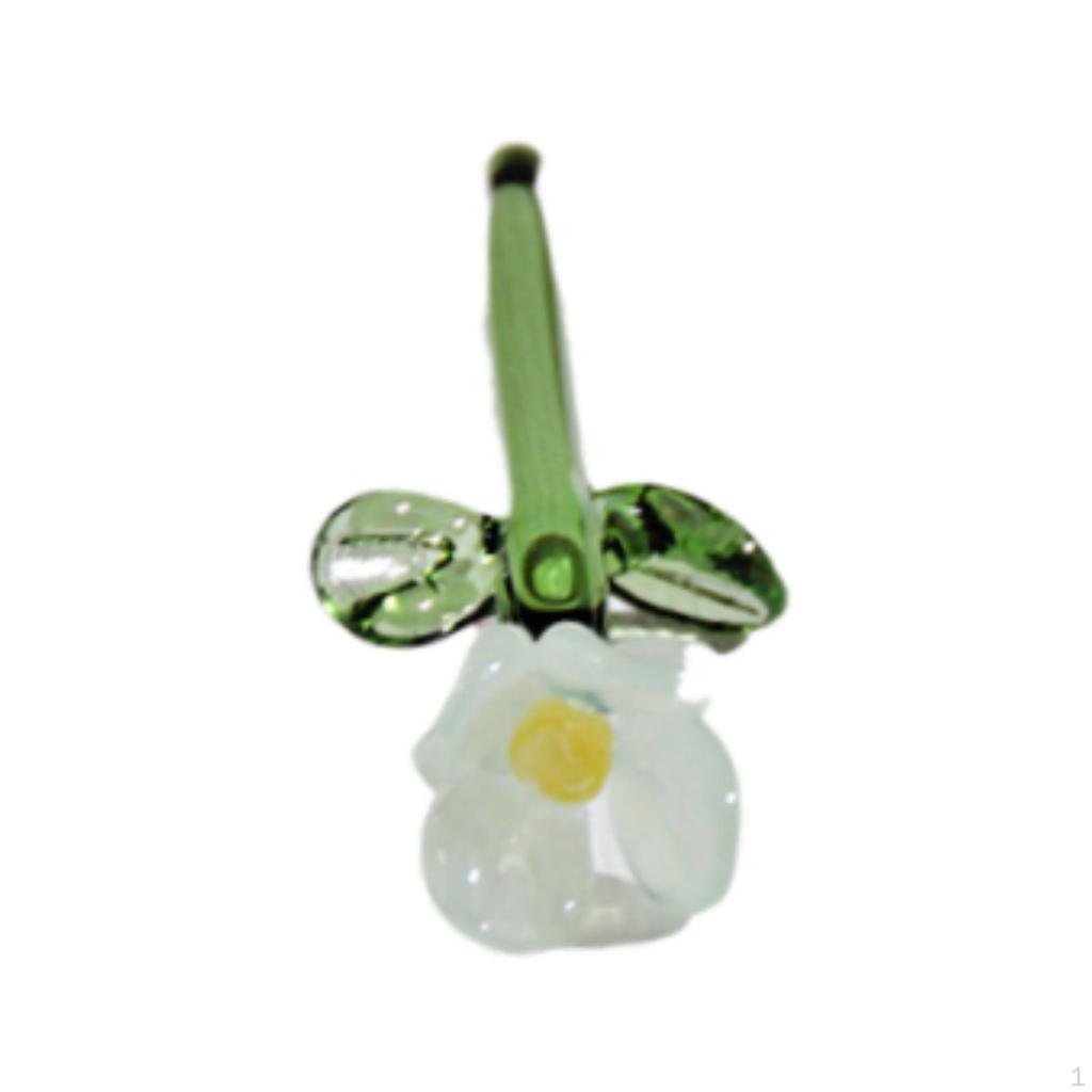Glass Flower Figurine for Home And Office, Miniature Decorative Piece Summer Events
