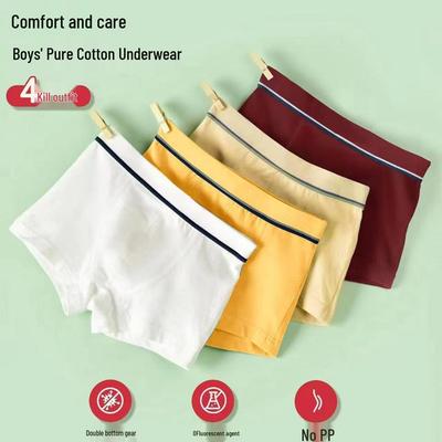 Breathable Pure Cotton Boys' Boxer Briefs - Toddler To Teen Sizes
