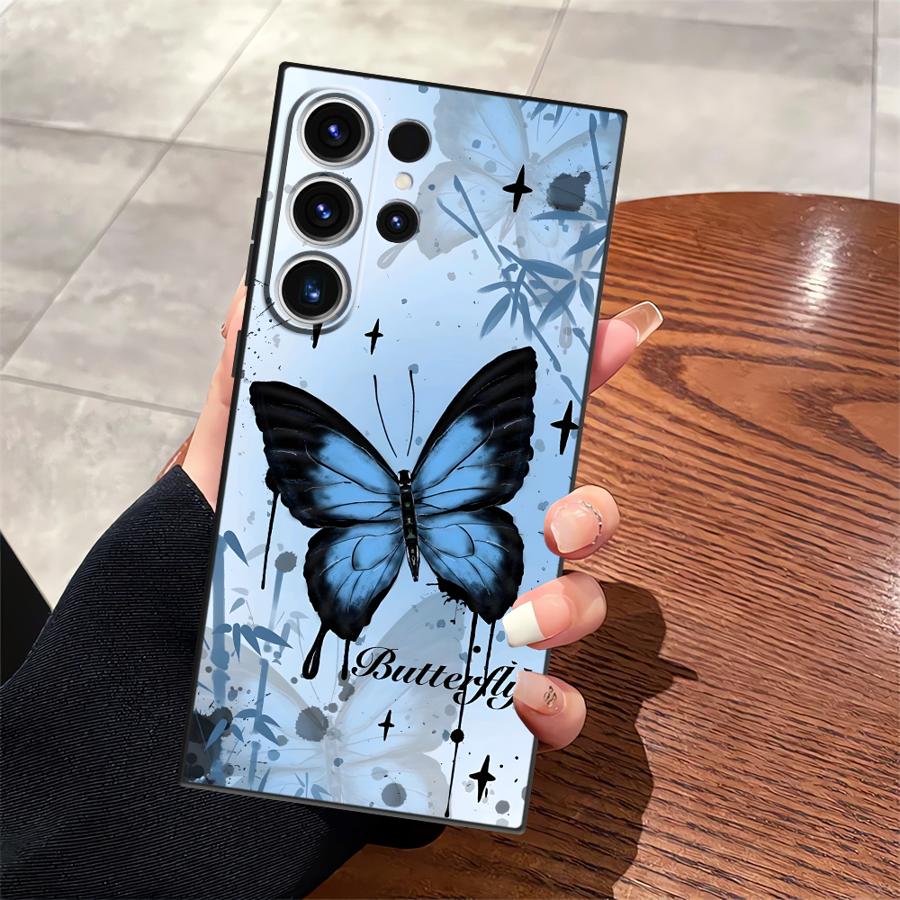 Creative Cartoon Butterfly Case for Samsung Galaxy S26 Ultra S24 Note 20 8 9 10 S10 S9 S21 FE S23 S20 Ultra S25 Plus Funda Phone