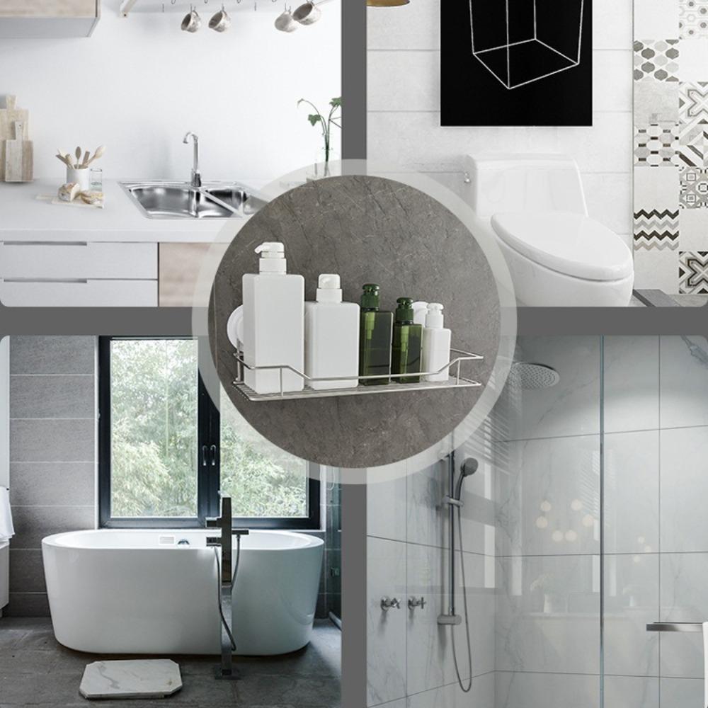 Toilet Suction Cup Storage Rack No Drilling Bathroom Kitchen Storage Box Wall Mounted Makeup Shelves Shower Gel Organizer Holder
