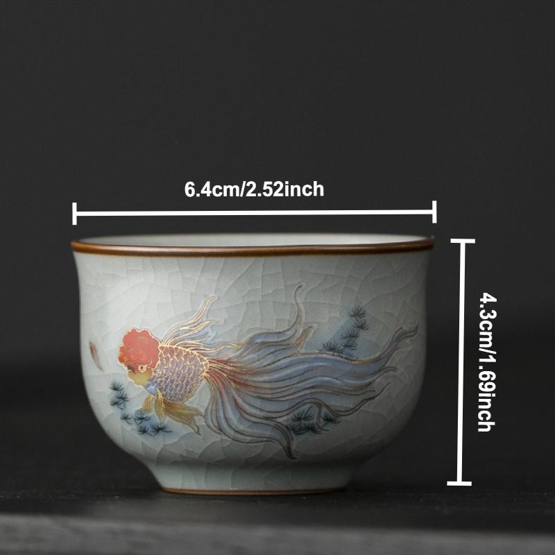 Ru Klin Porcelain Teacup Chinese Kung Fu Gongfu Master Cups Ceramic Retro Tea Bowls Tea Ceremony Teaware Set Household Drinkware