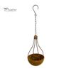 Durable Metal Hanging Pot Planter Basket And Bird Feeder, Creative Light Bulb Shape Weatherproof Feeder Flower with Chain for Outdoor Garden