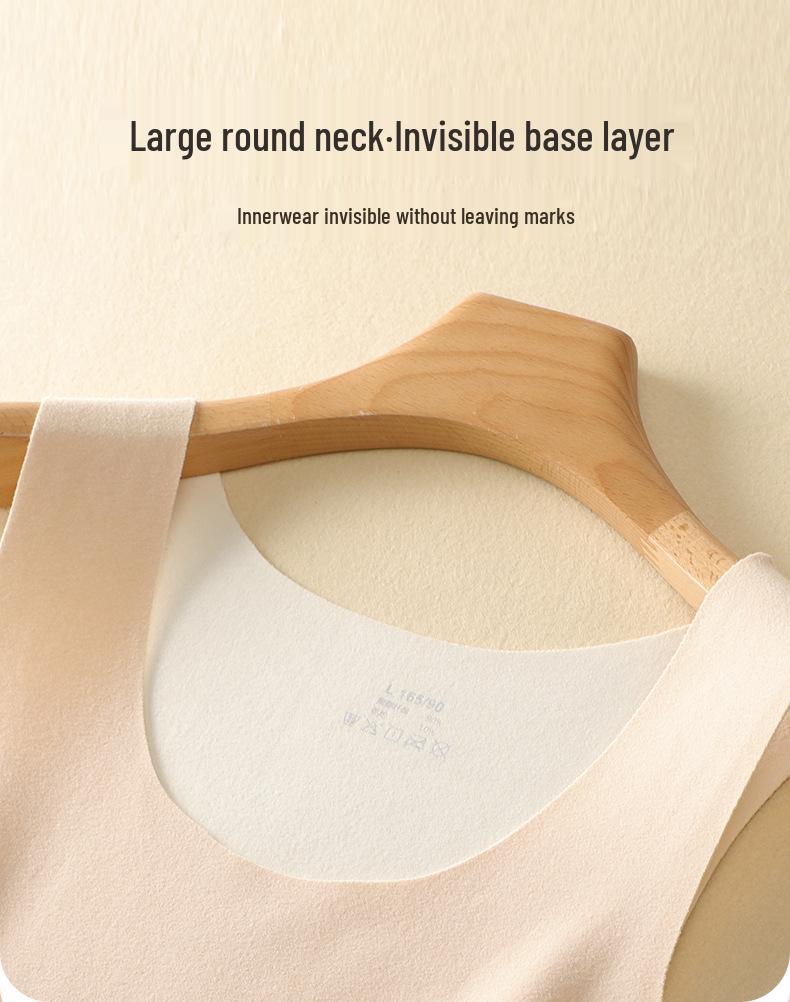 Women's Seamless Thermal Vest: Double-Sided Fleece, Slim Fit, Autumn/Winter Warm Base Layer.