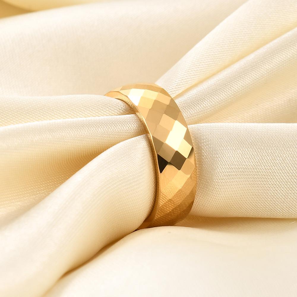 European American Ins New Tungsten Steel 4MM 6MM Faceted Polygon Rhombus Couple Rings