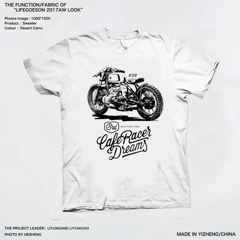 Summer Pure Cotton American Retro Short Sleeved T-shirt for Men's Short Ins Outerwear Printed Half Sleeved Round Neck Casual Top