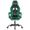 Gaming Chair with Footrest Black and Green Artificial Leather