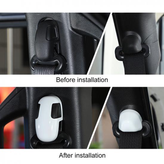 White Seat Belt Buckle Cover Frame Trim Accessories for Jeep Wrangler JL JT 18+