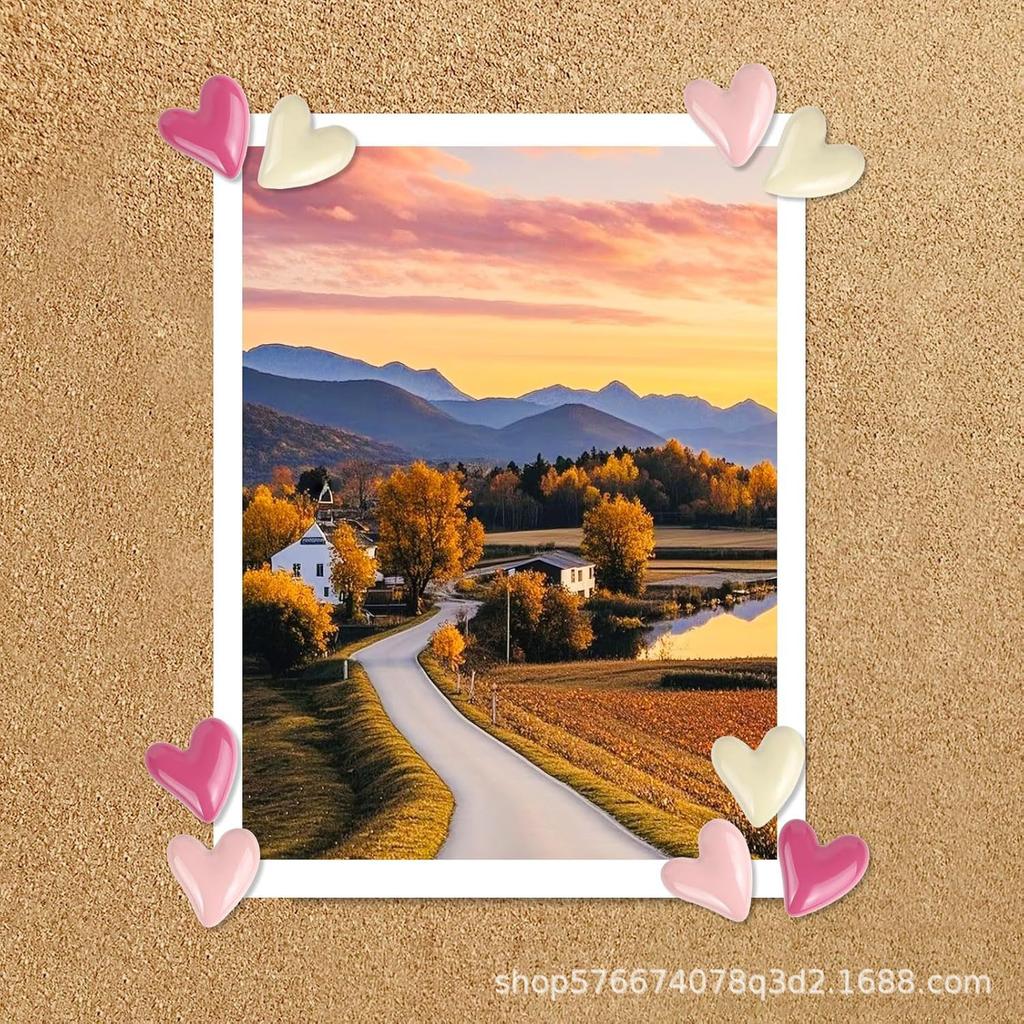 20pcs Pink Heart-Shaped Push Pins - Creative Love-Themed Office & Home Decor, Durable ABS Material, Ideal for Organizing Notes