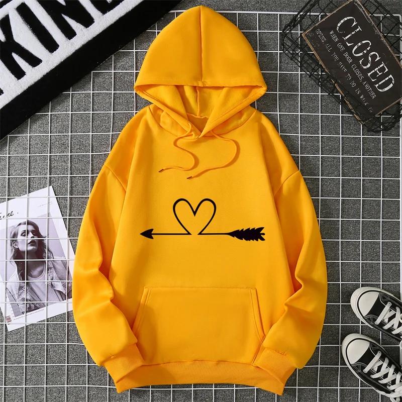 2025 Winter New Women's Hoodie High Street Women's Double Pocket Sweater Jacket Heart Print Women's Clothing Graphic Retro Y2K
