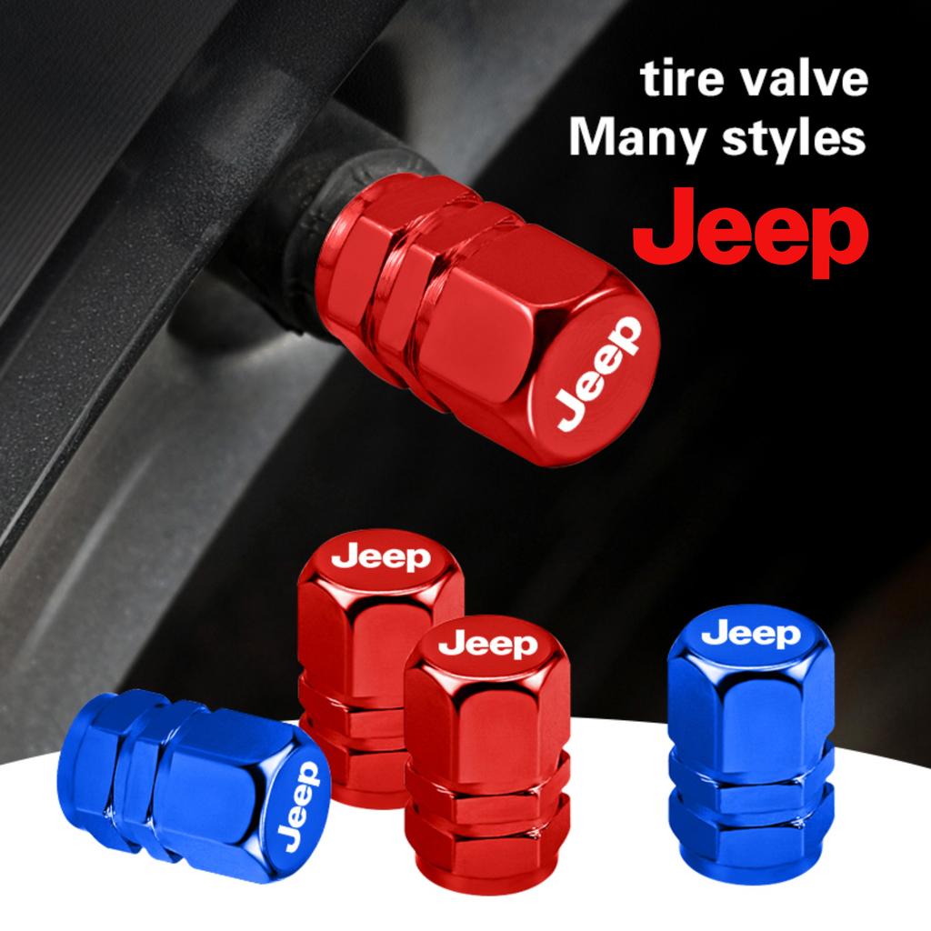 Jeep 4Pcs 3D Metal Car Tire Valve Caps Wheel Dust Cover For Jeep Renegade Compass Grand Cherokee Wrangler Patriot ANT1
