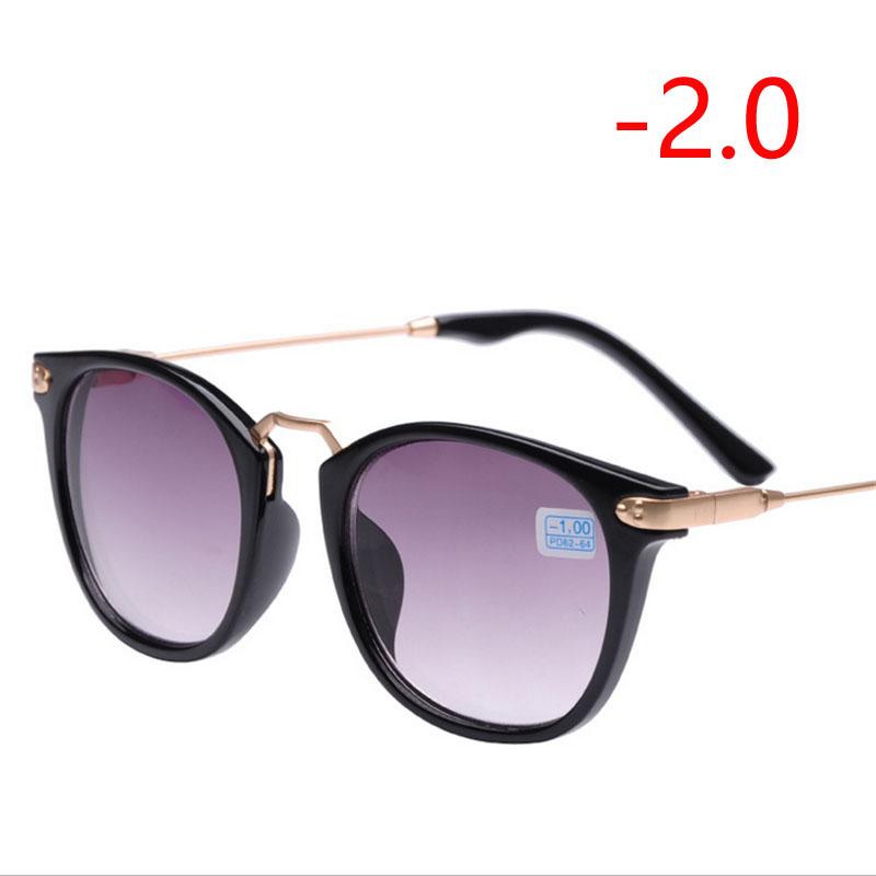 Oval Myopia Sunglasses With Degree Fashion Metal Legs Short-sight Eyeglasses Diopter -1.0 to -4.0