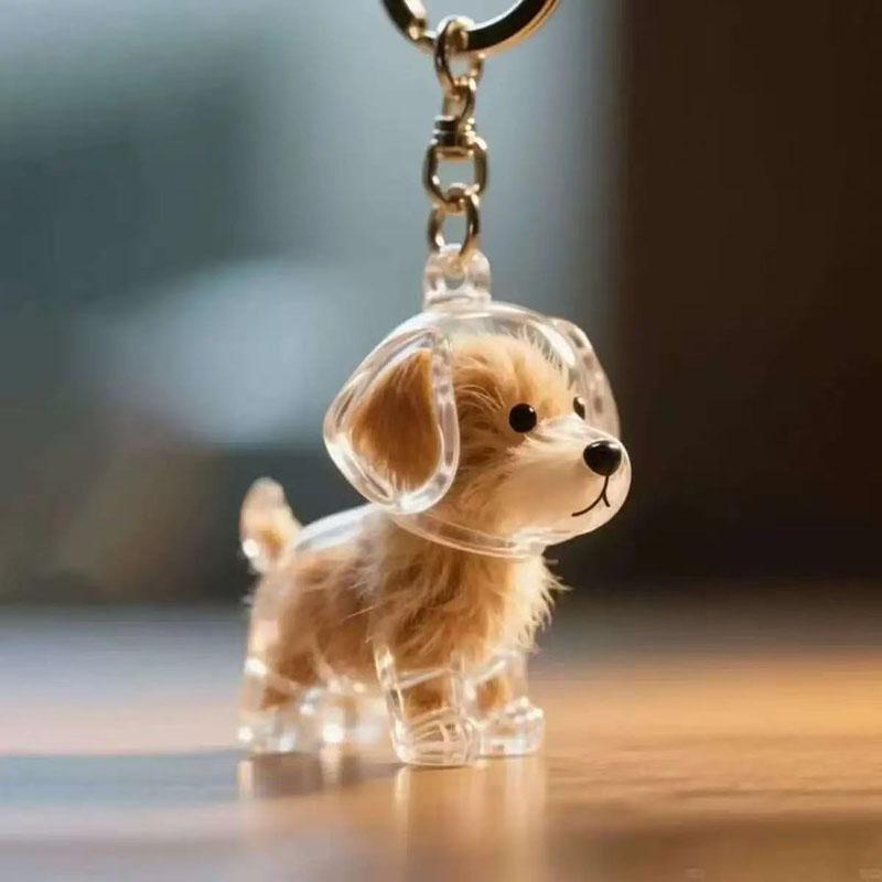 Puppy Hair Storage Pendant Keychain Transparent Dogs Hair Storage Box Hanging Decoration Bag Hanging Pendant Gift for Dog Lovers