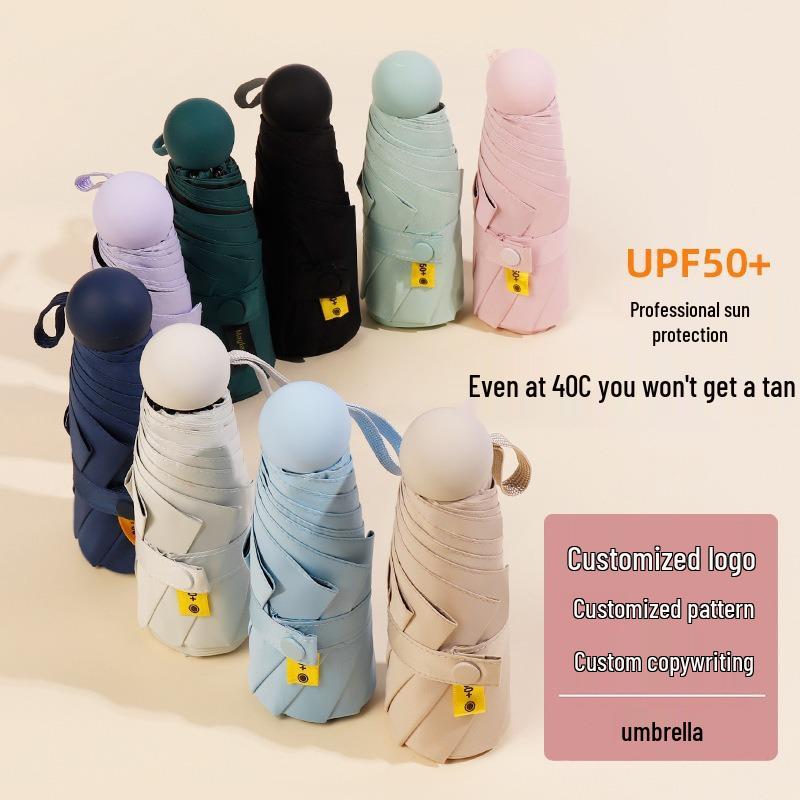 Ultra-Light Black Capsule Umbrella: Sun and Rain Protection