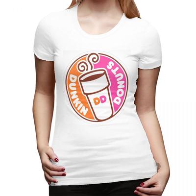 Dunkin Donuts TShirt for Women Round Neck Streetwear T Shirts Womens Short Sleeve Summer Clothes Tops
