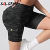 Women's Camouflage Athletic Shorts Pockets Gym Running Yoga Shorts Drawstring  Casual Athletic Wear Workout Shorts