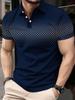 Men's Striped Short-sleeved Polo Shirt, Casual Style, Comfortable for Daily Wear.
