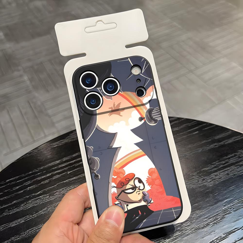 Cartoon D-Dexters L-Laboratory Phone Case For IPhone 17 Air 16 E Pro Max 15 14 13 Mini 12 Pro 11 Max Plus Black Soft Shell