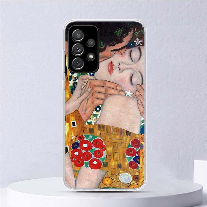 Custodia Morbida Design Kiss di Gustav Klimt Per Samsung Galaxy A52 A53 A32 A22 A12 5G Copertura per Telefono A33 A23 A13 A72 A73 A02S A03S A42 Coq