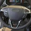 ABS 2pcs Car Interior Steering Wheel Panel Cover Trim For Ford Fusion Mondeo Edge 2013- S-Max 2012- Galaxy 2016-