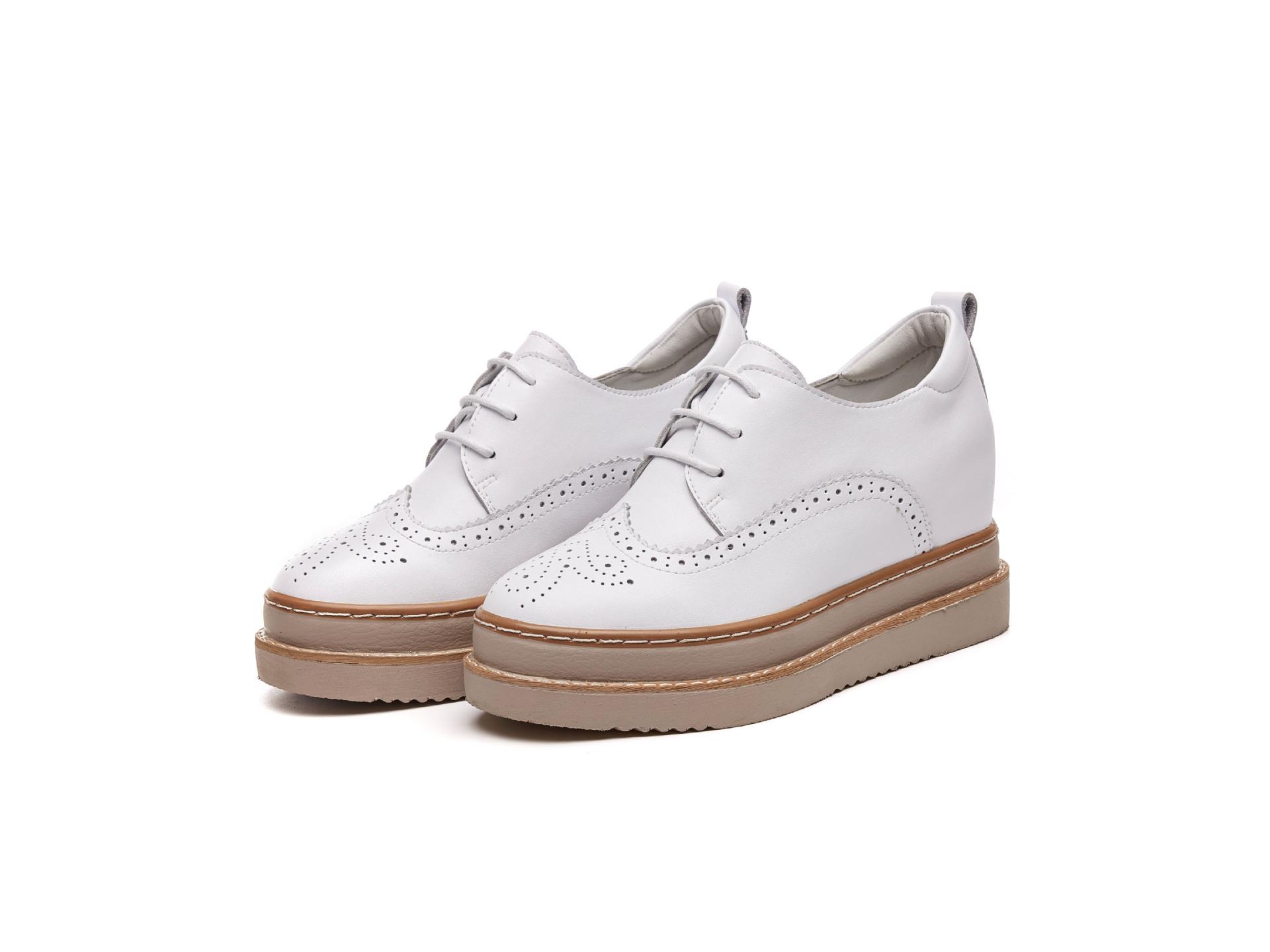 

Весенние новые туфли на платформе из натуральной кожи с увеличивающей рост стелькой для отдыха на платформе для женщин 40